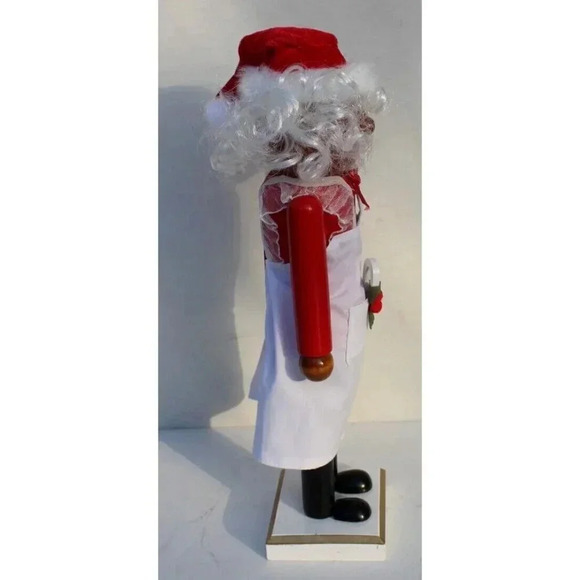 Handpainted Christmas Holiday Wooden TAN Nutcracker MRS. CLAUS - Picture 4 of 5